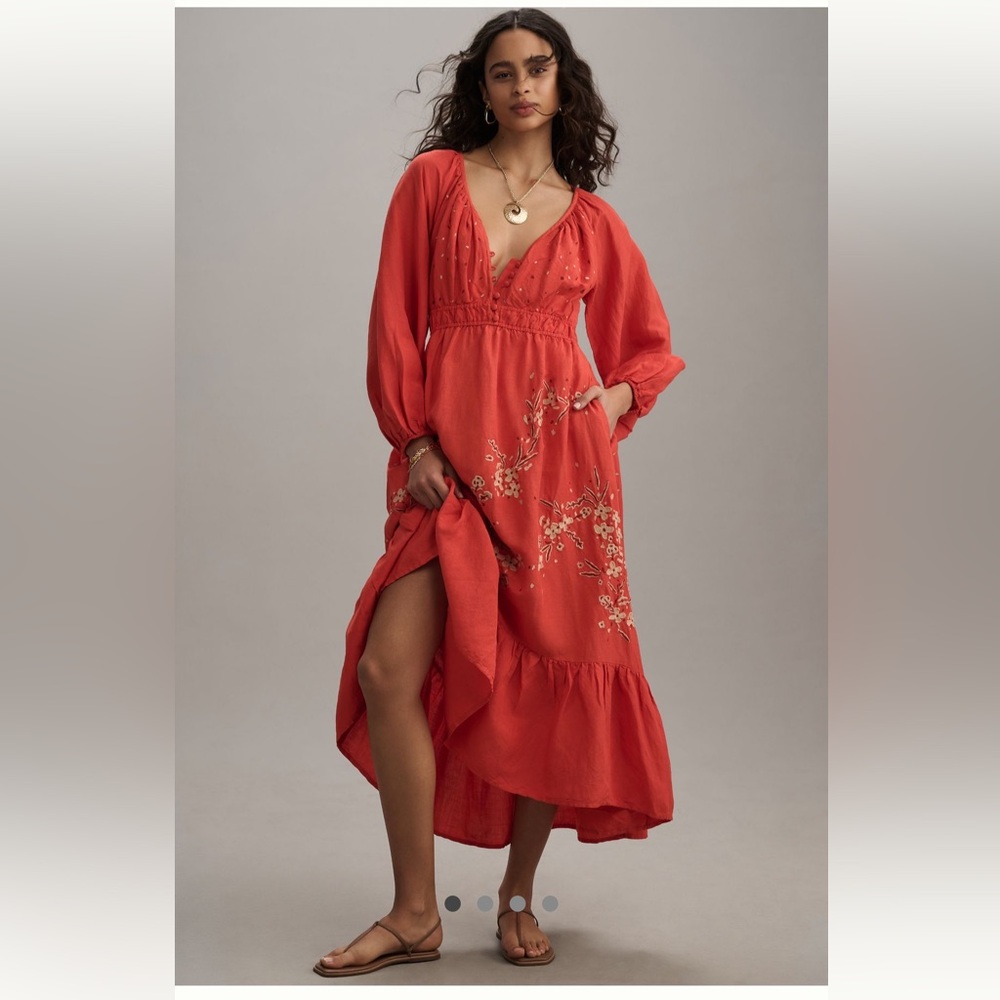 By Anthropologie V Neck Maxi Dress